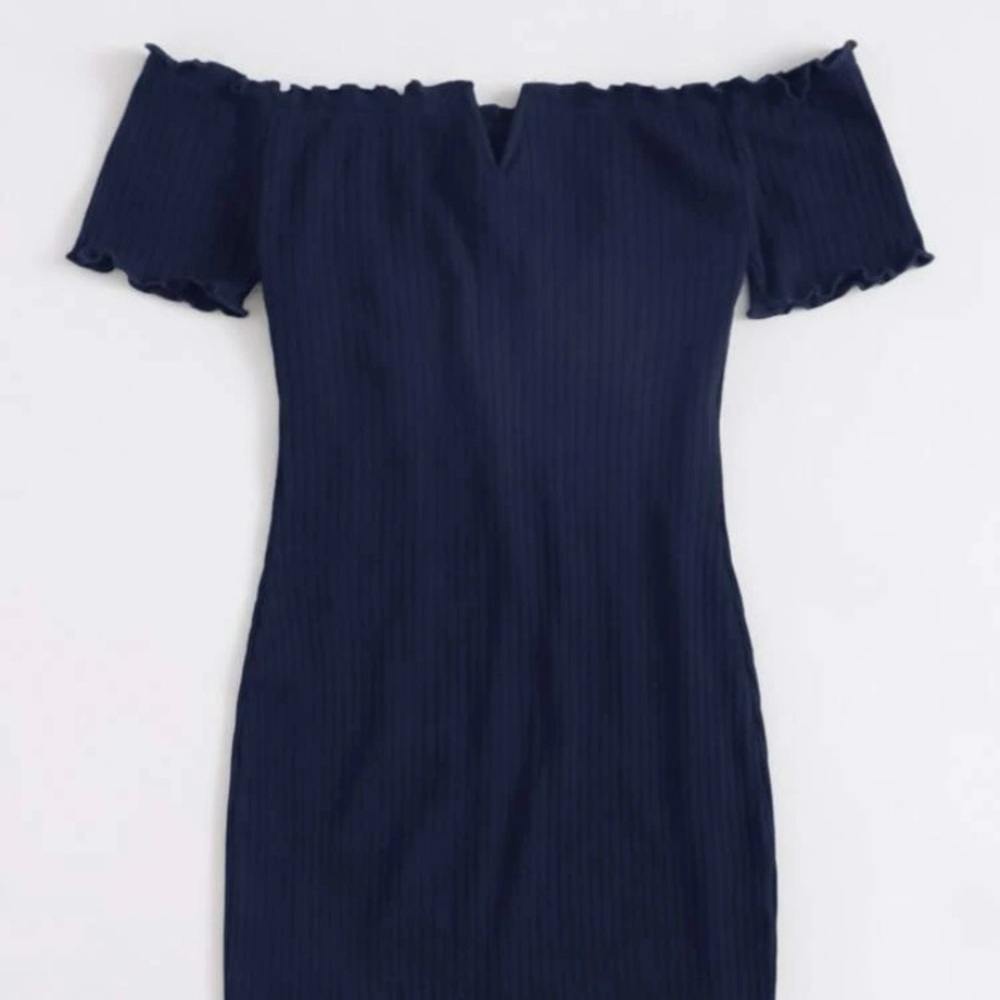 Off Shoulder Rib-knit Dress